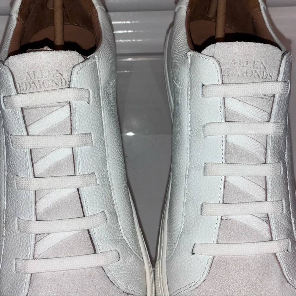 Allen Edmonds White Fisher Mix Leather Sneakers Sz 12 - Picture 6 of 10